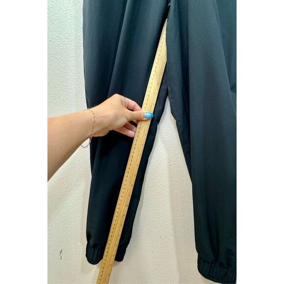 Albion Black Collar Roll Tab Short Sleeve Zipper Jogger Jumpsuit Women's M - Picture 12 of 13